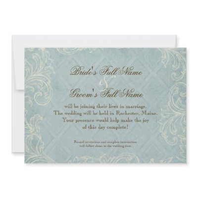 Aqua Blue Hydrangea Swirl Floral Flower Wedding Custom Invites by AudreyJeanne