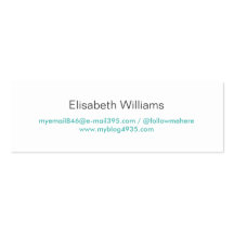 Aqua blue modern generic simple elegant personal business card template