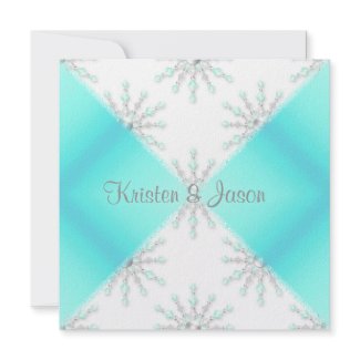 AQUA BLUE MODERN V WEDDING INVITATION invitation