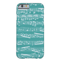 Aqua Blue music notes iPhone 6 Case