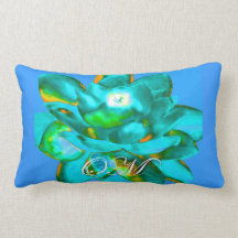 AQUA BLUE OM MEDITATION PILLOW/ARTISTIC PILLOW