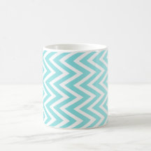 Aqua blue ombre chevron stripes coffee mug