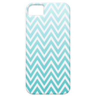 Aqua blue ombre chevron stripes iphone 5 case
