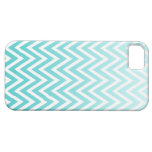 Aqua blue ombre chevron stripes iphone 5 case