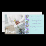 Aqua Blue Paisley Save the Date with Your Photo