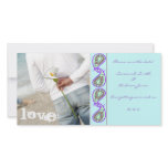 Aqua Blue Paisley Save the Date with Your Photo Customized Photo Card