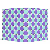 Aqua & Blue Polka Dots 3 Ring Binders