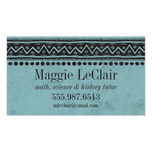 Aqua Blue Professional Appointments Business Card (front side)