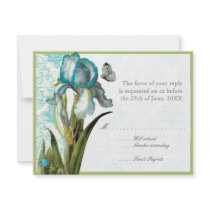 Aqua Blue Quatrefoil RSVP Responce Cards Invites