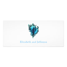 Aqua Blue Sea Shell Modern Wedding Invitation