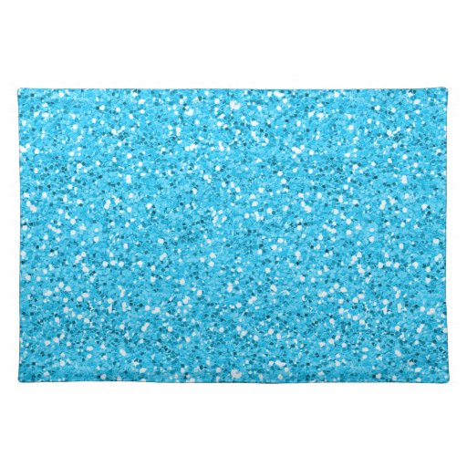 Aqua Blue Shimmer Glitter Placemat Zazzle