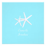 Aqua Blue Starfish Beach Wedding Invitations invitations