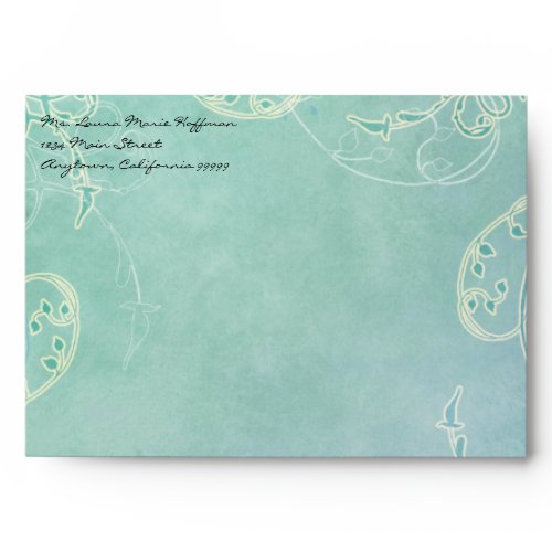 Aqua Blue Swirl, Wedding Envelopes envelope