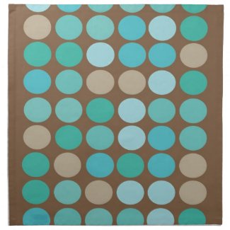 Aqua Blue Teal & Brown Dots Modern Pattern Napkins