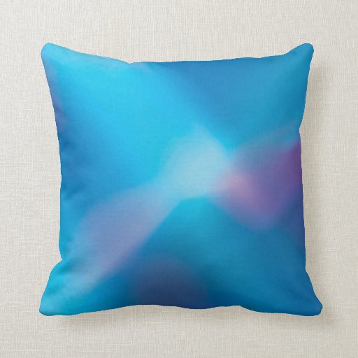 Aqua Blue Violet Glowing Light #1 Abstract Throw Pillows Zazzle