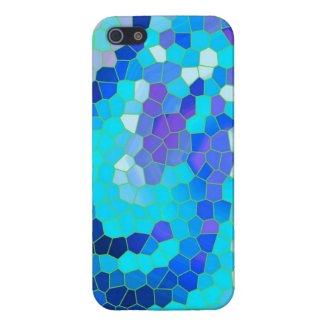 Aqua Blue Violet Mosaic Pattern iphone 5 Case