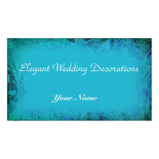 Aqua Blue Watercolor Abstract Business Card (front side)
