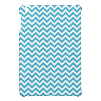 Aqua Blue White Chevron Pattern Cover For The iPad Mini