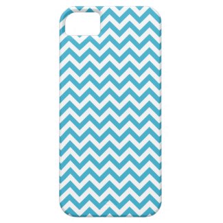 Aqua Blue White Chevron Pattern iPhone 5 Case