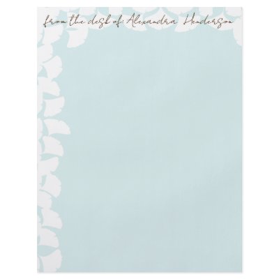 Aqua Blue White Gingko Leaves Flyer by samack