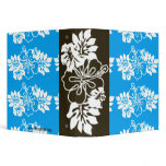 Aqua Blue & White Hawaiian Hibiscus Flower binders