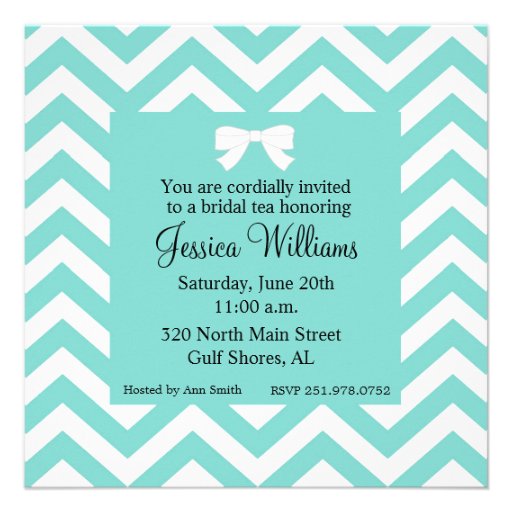 Aqua Blue & White Invitation