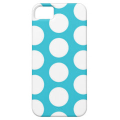Aqua Blue White Polka Dot iPhone 5 Case