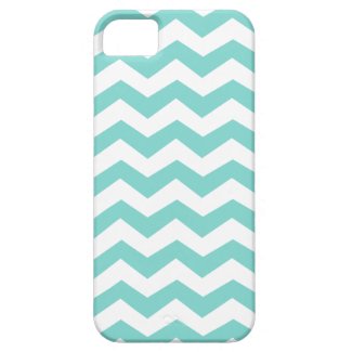 Aqua Blue Zig Zag Pattern iPhone 5 Case