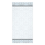 Aqua Bluish damask pattern gift Custom Photo Card