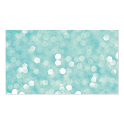 Aqua Bokeh Lights Glitter Sparkles Business Cards (back side)