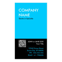 aqua bold design your own QR code Business Card