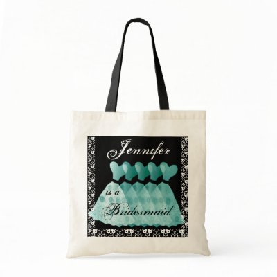 Aqua  Bridesmaid Dresses Tote Bag by JaclinArt