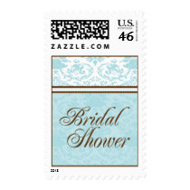 Aqua & Brown Bridal Shower Medium Postage postage