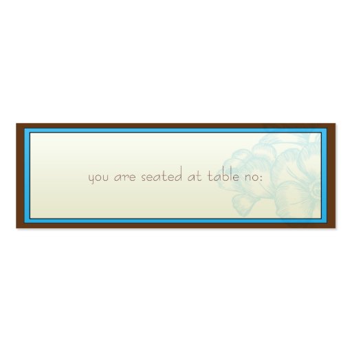 Aqua Brown Place Cards Business Card Template (front side)