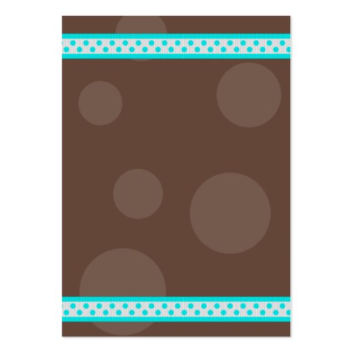 Aqua & Brown Polka Dots Bat Mitzvah Reception Card Business Cards (back side)