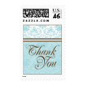 Aqua & Brown Thank You Medium Postage postage