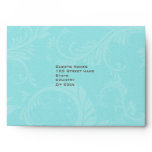 Aqua brown wedding invitation envelopes