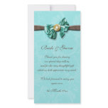 Aqua brown wedding "thank you" theme personalized photo card