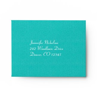 Aqua Brown White Green A2 Envelope for RSVP envelope