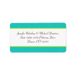 Aqua, Brown, White, Green Address Label