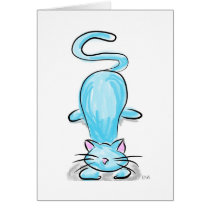 Aqua Cat, Ready to Pounce! cards by Quequay Aqua Cat, Ready to Pounce! cards