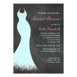 Aqua Chalk Bridal Shower Invitation
