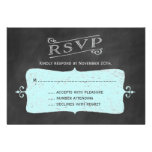 Aqua Chalk RSVP Personalized Announcements