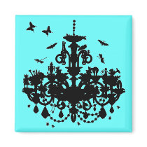 Aqua Chandelier & Butterflies magnets