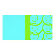 Aqua Chartreuse Photocard Personalized Photo Card
