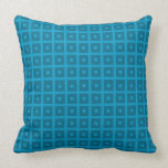 Aqua checks solid   Mojo Throw Pillow
