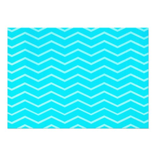 Aqua Chevron Bridal Shower Invitations