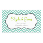 Aqua Chevron Business Card
