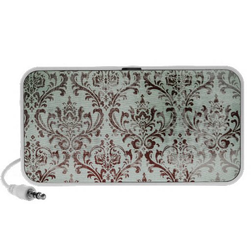 Aqua Chocolate Vintage Damask Speaker System