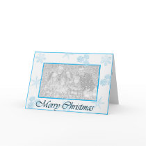 Aqua Christmas Photo Card